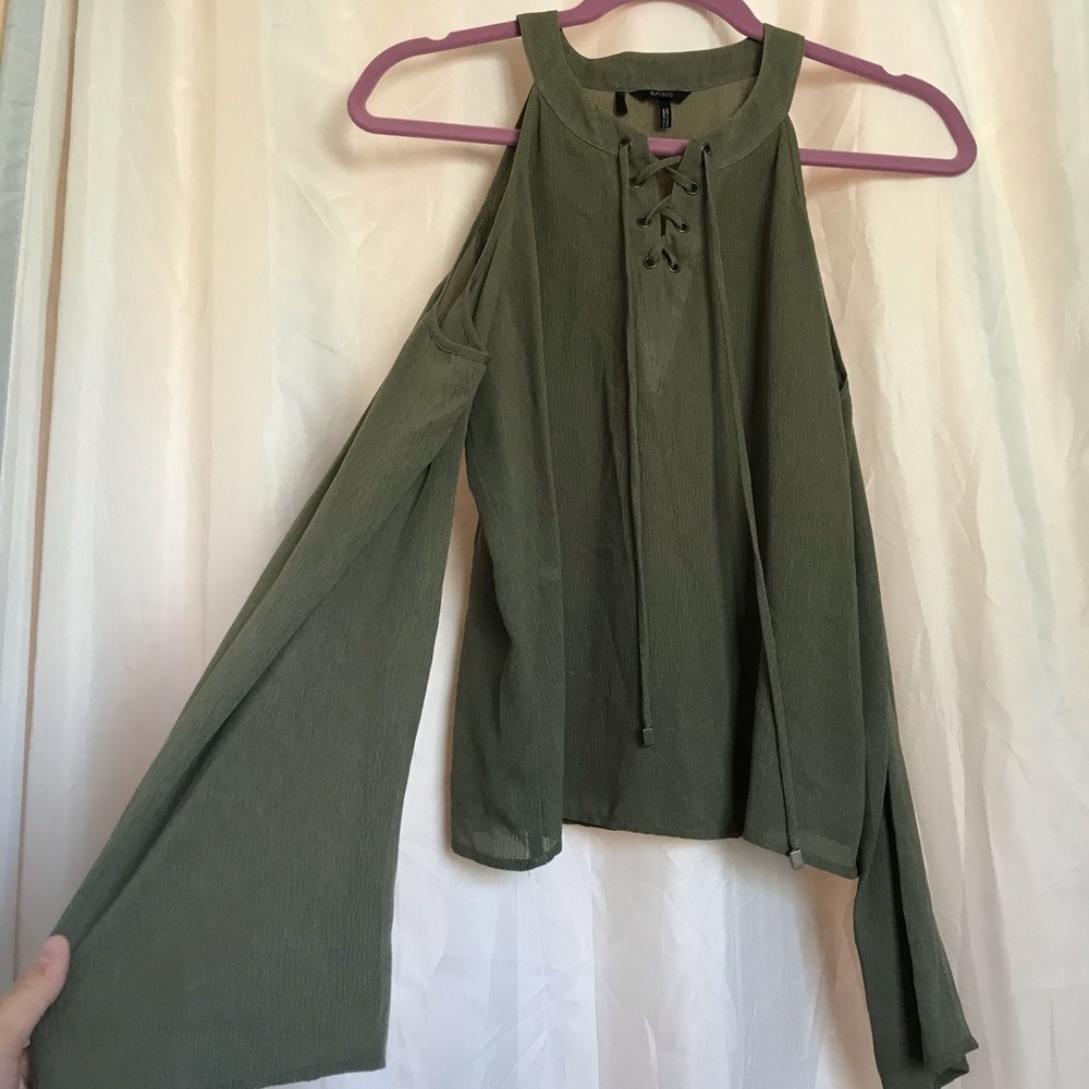 Buffalo Size Small Off the Shoulder Long Sleeve Shirt Blouse